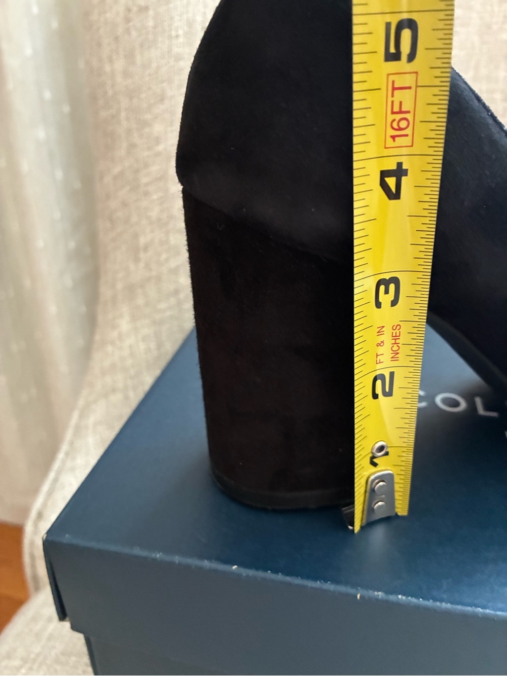 Cole Haan Alanna block heel pump in black suede. - Picture 9 of 11